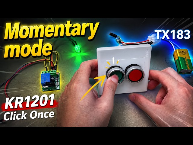 How to Use 433MHz RF Transmitter Module: TX183 Wiring with 2 Push Buttons + 12V Relay Switch KR1201