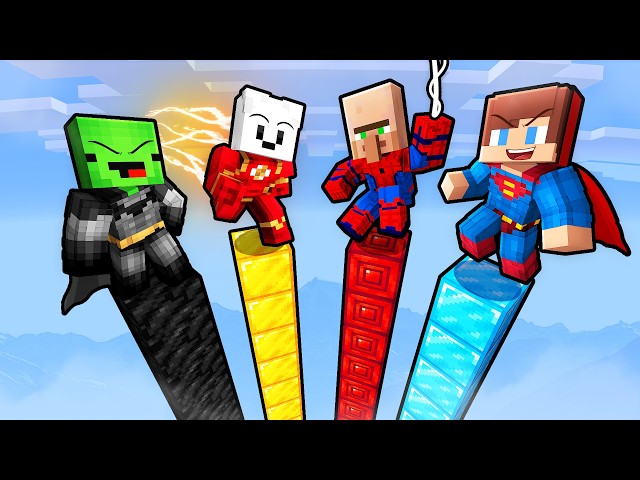 Mikey & JJ SUPERHERO PILLAR Challenge (Minecraft - Maizen)