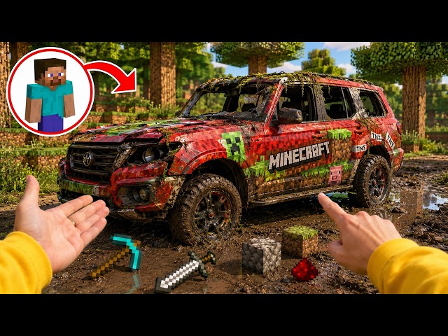 FIRST Start of Abandoned CAR From MINECRAFT | POV Test Driving FORGOTTEN Steve's Car