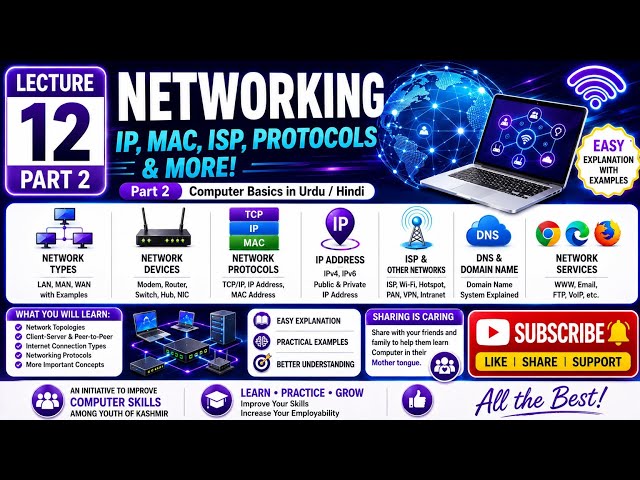  Internet & Network – Part 2 |Computer Basics Lecture 12 | Urdu/Hindi