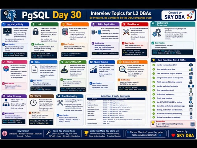 PostgreSQL Day 30 | L2 DBA Interview Preparation -- Coming SOON