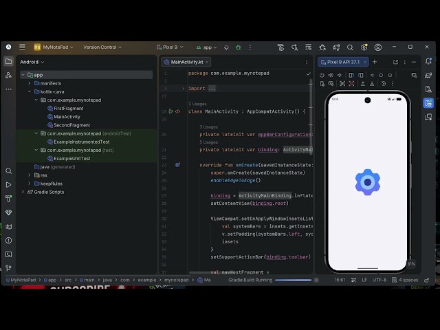 Our very first app in Android Studio Quail 2 !! Playing around the studio and easily create our app