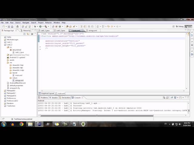 Android Tutorial 1_2 : XML content View