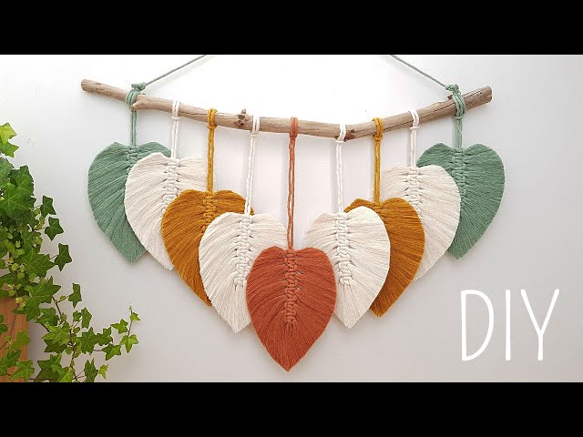 🍂🍃DIY tapiz de HOJAS en MACRAME (paso a paso) | DIY Macrame Leafs Wall Hanging Step by Step Tutorial