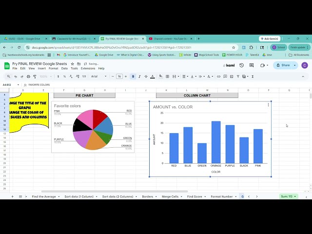 Google Sheets Final Review
