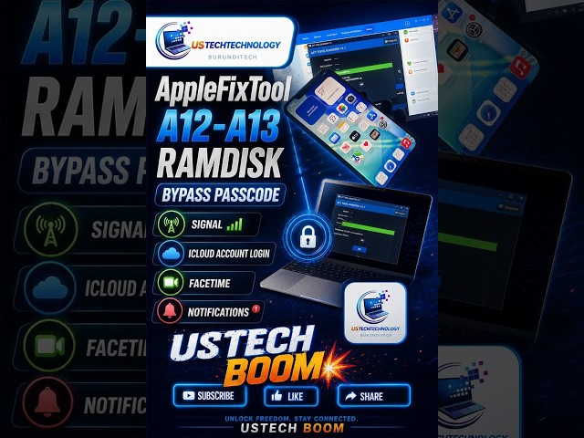 Bypass A12.A13 Passcode Ramdisk with Network use AFT AppleFixTool Signal work 100%
