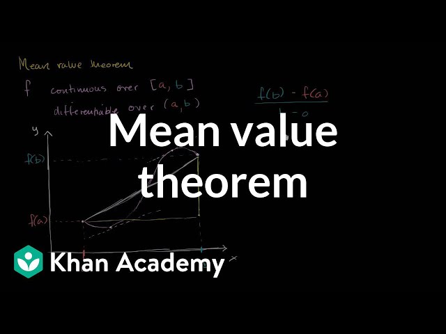Mean value theorem | Existence theorems | AP Calculus AB | Khan Academy