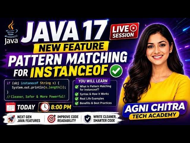 🔴 Java 17 Pattern Matching for instanceof | Java 17 Features Live Session