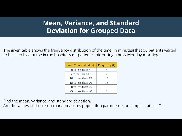 Mean, Variance, and Standard Deviation for Grouped Data - 6