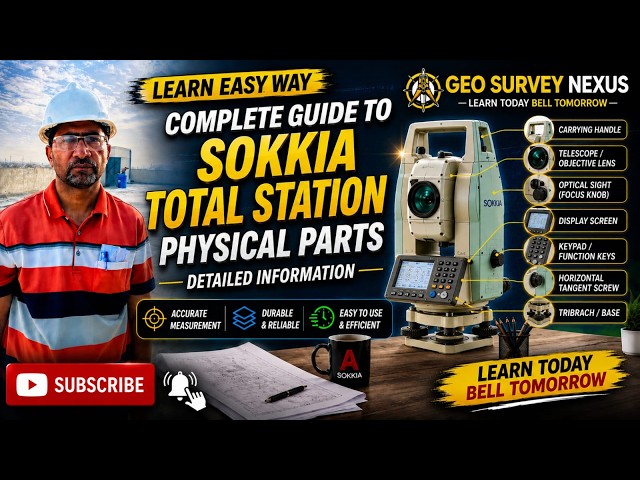 Sokkia Total Station Complete Hardware/Physical Parts Detail Information In Urdu/हिंदी