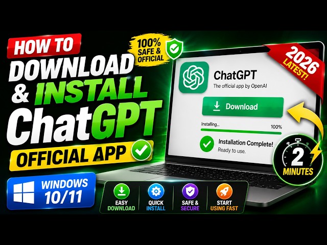 How to Download & Install ChatGPT on PC & Laptop (2026) 🤖 | Official App Tutorial