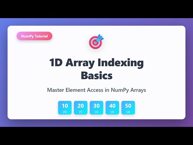 NumPy 1D Array Indexing Basics | Access Elements in Arrays Tutorial for Beginners
