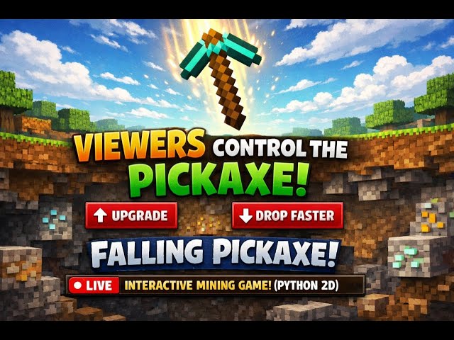Falling Pickaxe Challenge | Viewers Control It 🔥 #roblox #minecraft #shortslive