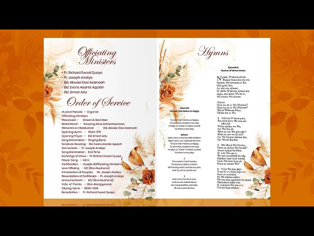 How To Design a Beautiful WEDDING PROGRAM OUTLINE in Photoshop | Step by Step