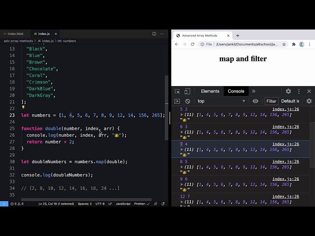 Array.map and Array.filter Methods in JavaScript