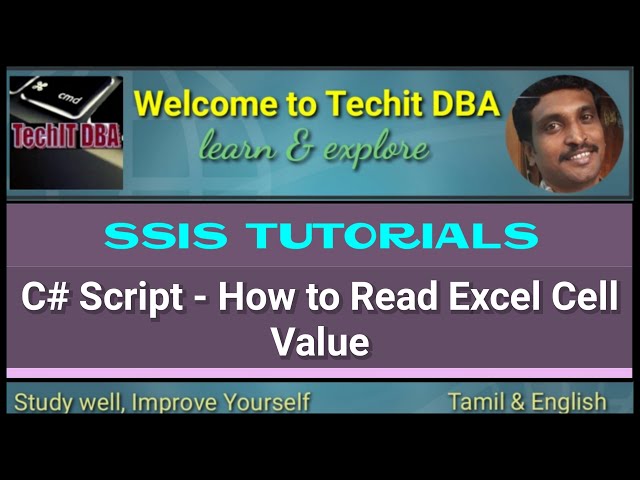 PART 108 How to Read Excel Cell Value Using C# Script(Tamil) | TechIT DBA