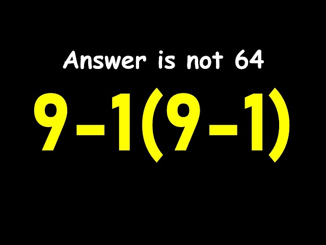 Tricky Math Problem