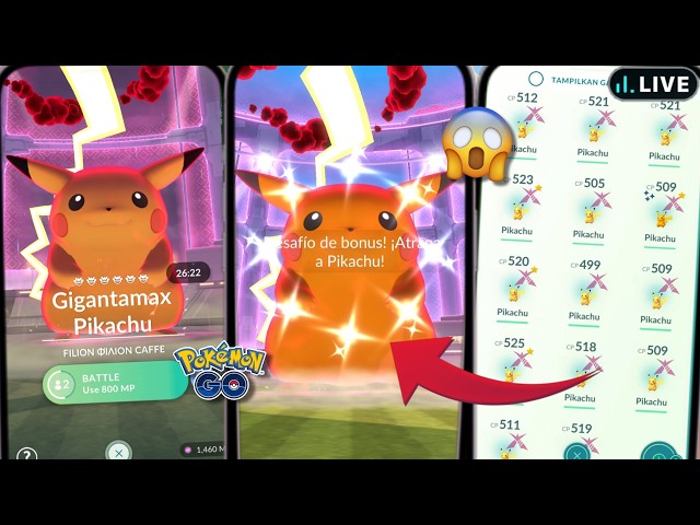 YO!! Let's Hunt SHINY Gigantamax Pikachu | Gigantamax Pikachu Max Battle Day Pokemon Go 2026 Live