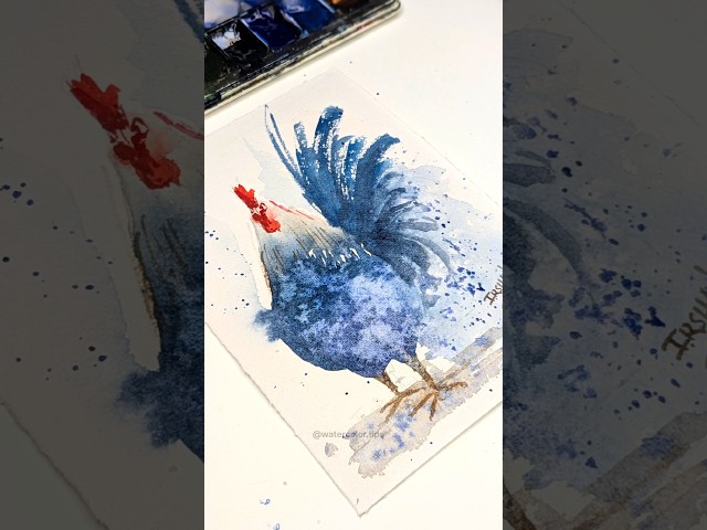 Watercolour Rooster Tutorial | Watercolor Tips #rooster #painting #watercolor #tutorial