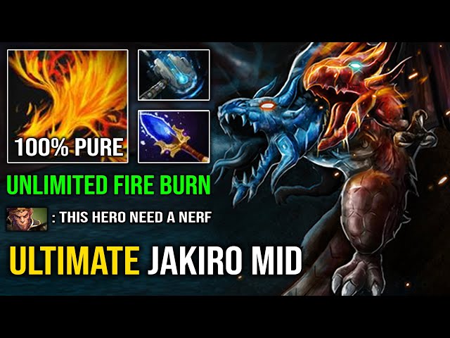 NEW MID JAKIRO GUIDE Unlimited Burn DPS Hammer Full Aghs 100% Counter Any Hero Dota 2