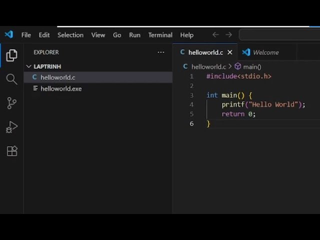 Lập trình C căn bản - Hướng dẫn chạy code C trên Visual Studio Code | hello world in c
