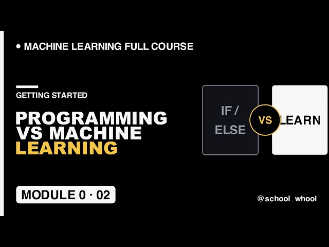 M0L2: Traditional Programming vs Machine Learning | ML From First Princples | Artifical Intelligence