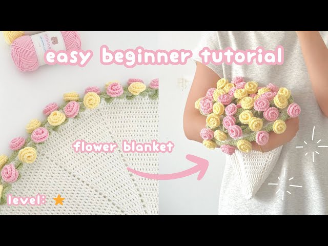 crochet flower blanket bouquet🌼 crochet rose bouquet blanket for beginner | how to crochet