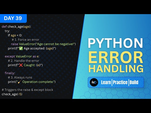 A Detailed View of Error Handling in Python | Learning Python Day 39