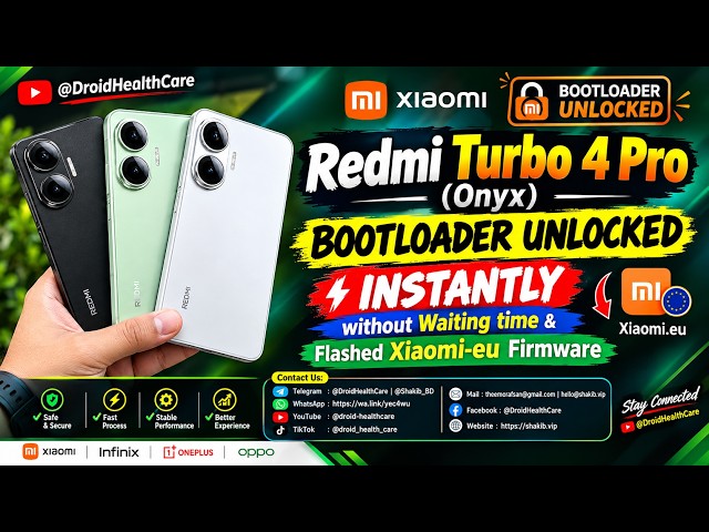 Redmi Turbo 4 Pro (Onyx) Bootloader Unlocked Instantly & Flash Xiaomi-eu Firmware | All SPL Support.