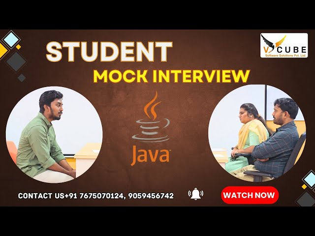 Java Student Mock Interview (Questions  & Answers) | V Cube  | Best Software Training Center in HYD