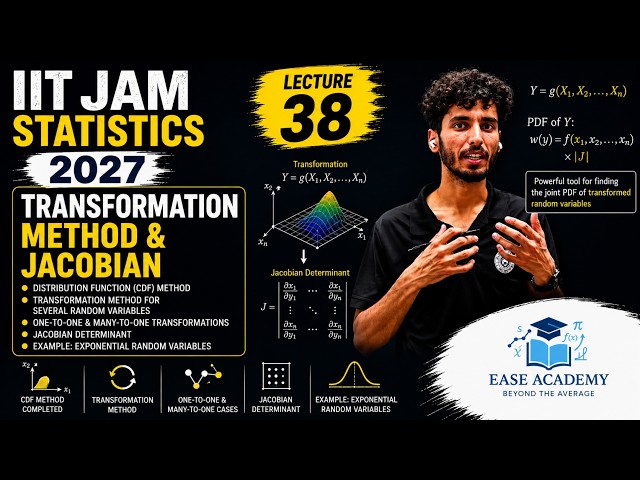 Lecture 38 | IIT JAM M.Sc. Statistics 2027 | Transformation Method & Jacobian