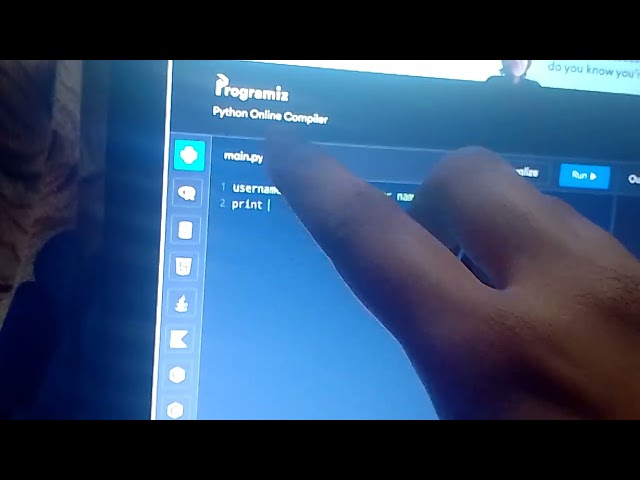 Python program to take input from the user and print your name on the screen.