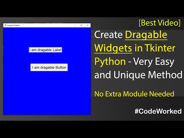 Drag and Drop in Python Tkinter GUI - No Extra Module Needed [Best Video] #python #coding