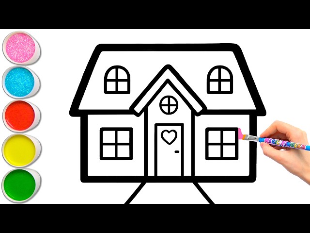 🏠🌳 Let's Draw by Hand ✍🏼 Learn Through Play with a Sweet Home Coloring for Kids #440