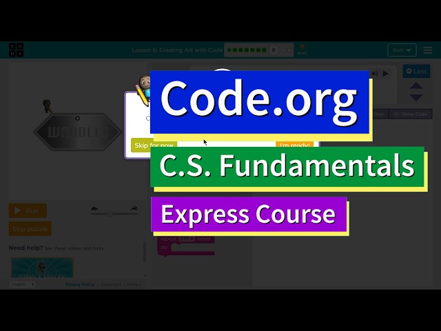 Code.org Express Lesson 4.8 Creating Art with Code | Tutorial with Answers | Course C Lesson 6.8
