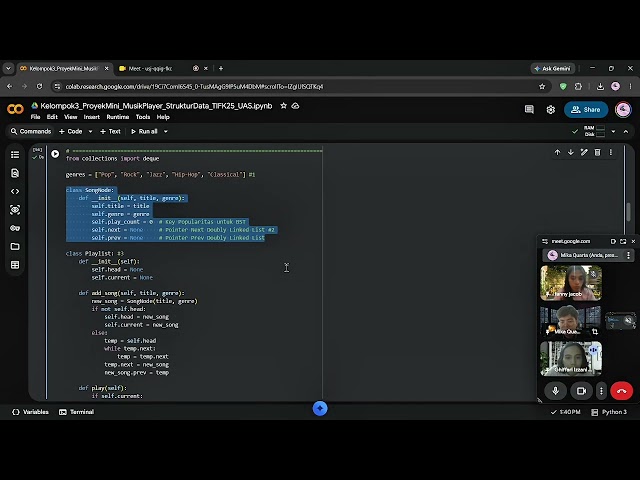 Proyek Akhir Kelompok 3 | Aplikasi Music Player (Playlist Manager) | Struktur Data | UAS