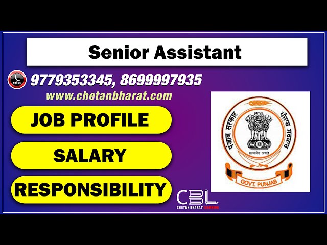 PSSSB Senior Assistant Job: Profile, Salary, Responsibilities (2023)