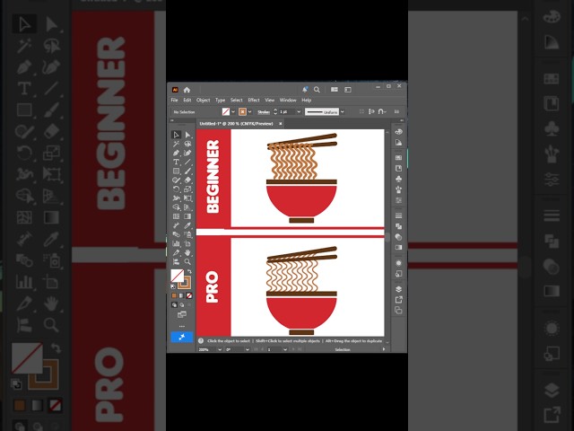 Adobe illustrator tips-creating a noodle effect using warping #illustratortutorial #shorts