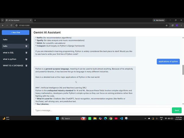 AI CHATBOT PROJECT EXPLANATION