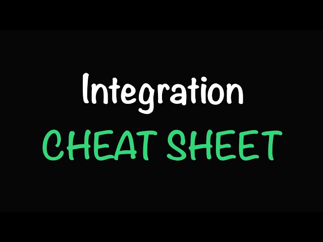 Integration Techniques You MUST Know for Your Calc 2 Final