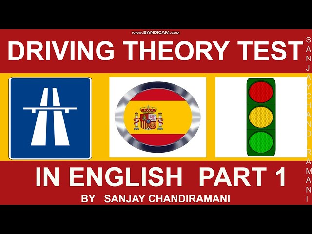 Spanish Driving Theory Test Part 1 in English