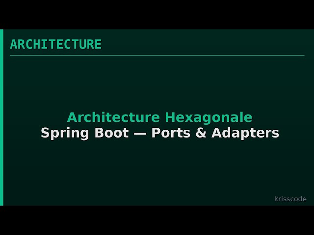 Spring Boot Hexagonal Architecture — Complete Course | Java Ports & Adapters