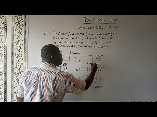 Transportation Model (North West Corner, Ex  1)