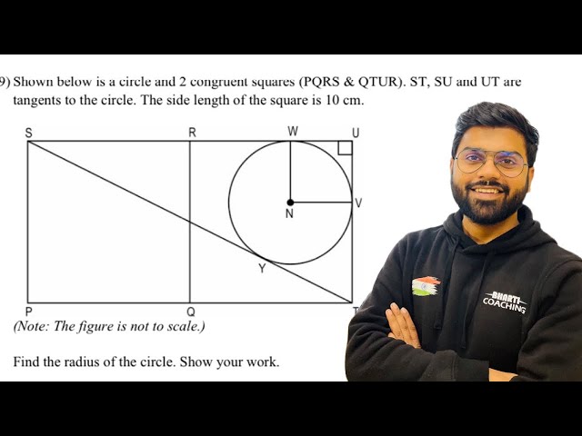 Shown below is a circle and 2 congruent squares (PQRS & QTUR). ST, SU and UT are tangents to the