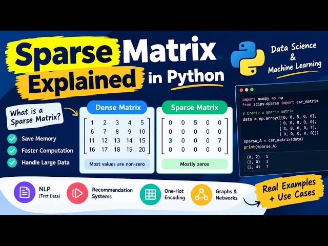 Sparse Matrix Explained in Python | What is Sparse Matrix? | Data Science & Machine Learning