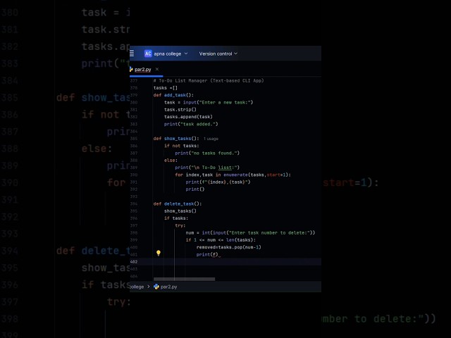 Make a To-Do list manager in python code #pythontutorial #python #programming #correctcoding