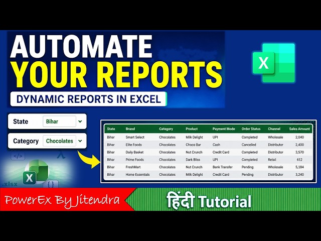 Create Dynamic Reports in Excel using FILTER Function | Beginner to Advanced | NO VBA