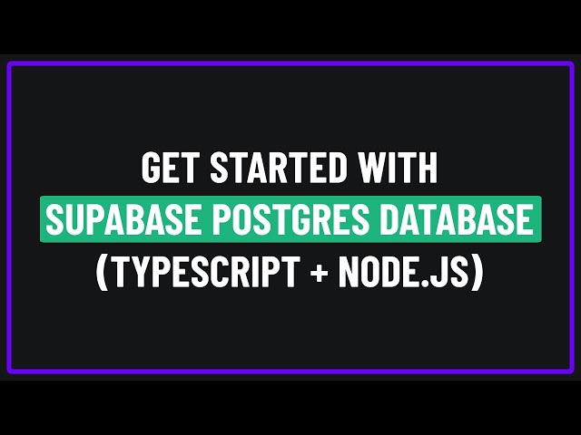 Connect to Supabase PostgreSQL with Node.js + TypeScript