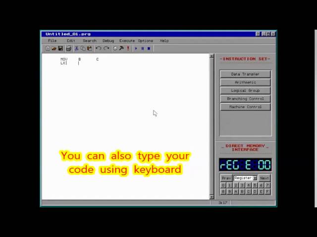 8085 simulator - developed in TurboC
