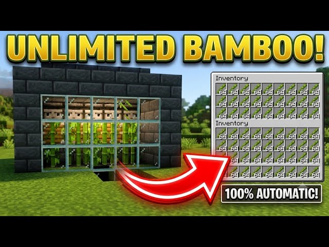 EASY Automatic Bamboo Farm in Minecraft (Bedrock & Java Edition)